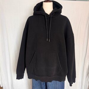 Zara oversized pullover hoodie, dropped shoulders, rib trim cuff & hem. Size Med